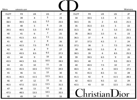 dior shoe sizing chart|dior shoes size guide.